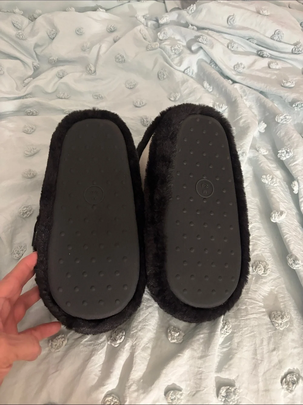 Cat & Jack Black and White Plush Slipper Sneakers
